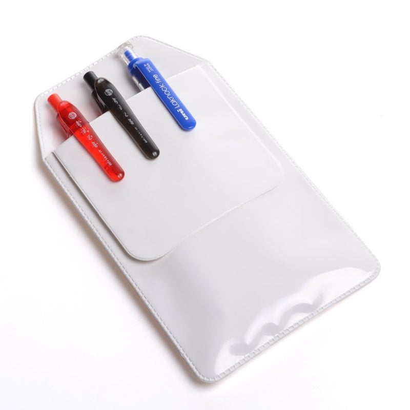 Armear 5 PCS White Pocket Protector for Pen Leaks - Heavy Duty Pen Holder Pouch for Shirts/Pants/Lab Coats, Pencil Pocket Holder for School Office Hospital Supplies - Image 1